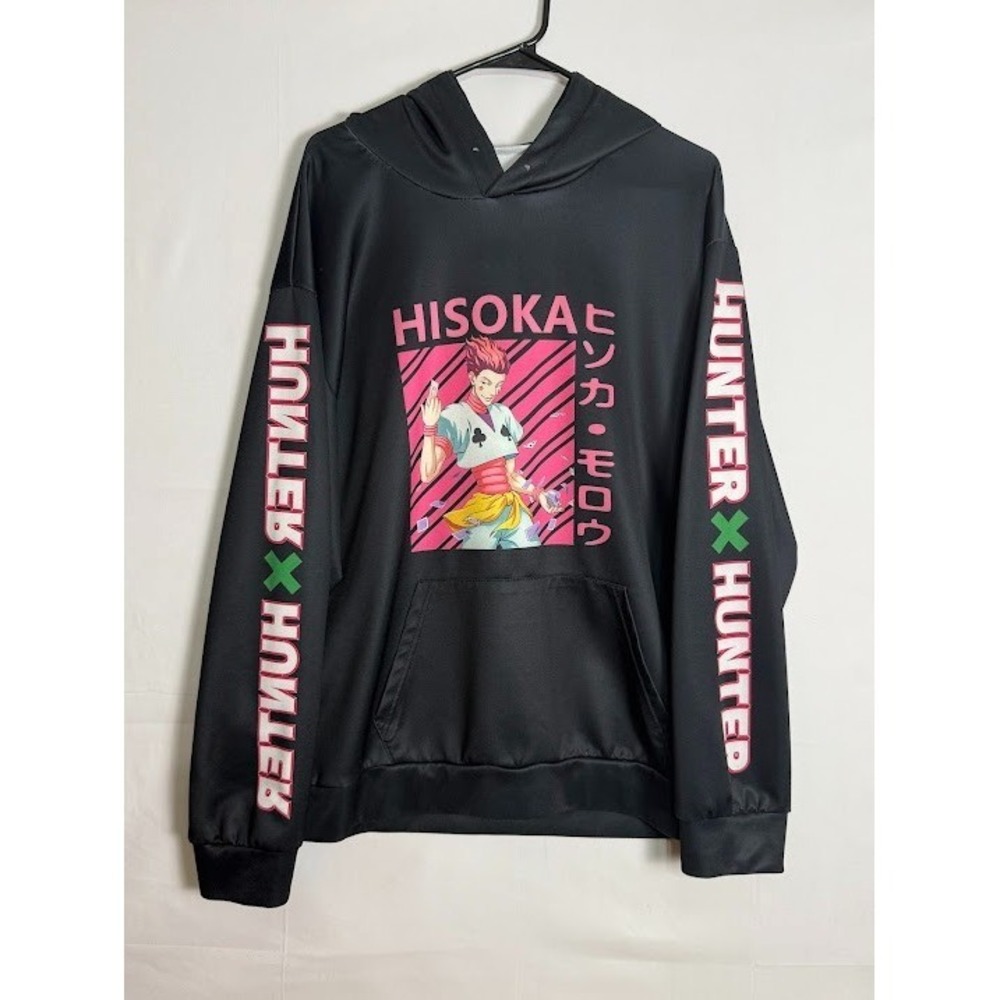 Hunter X Hunter Hisoka Anime Hoodie Mens XL Black Graphic Pullover